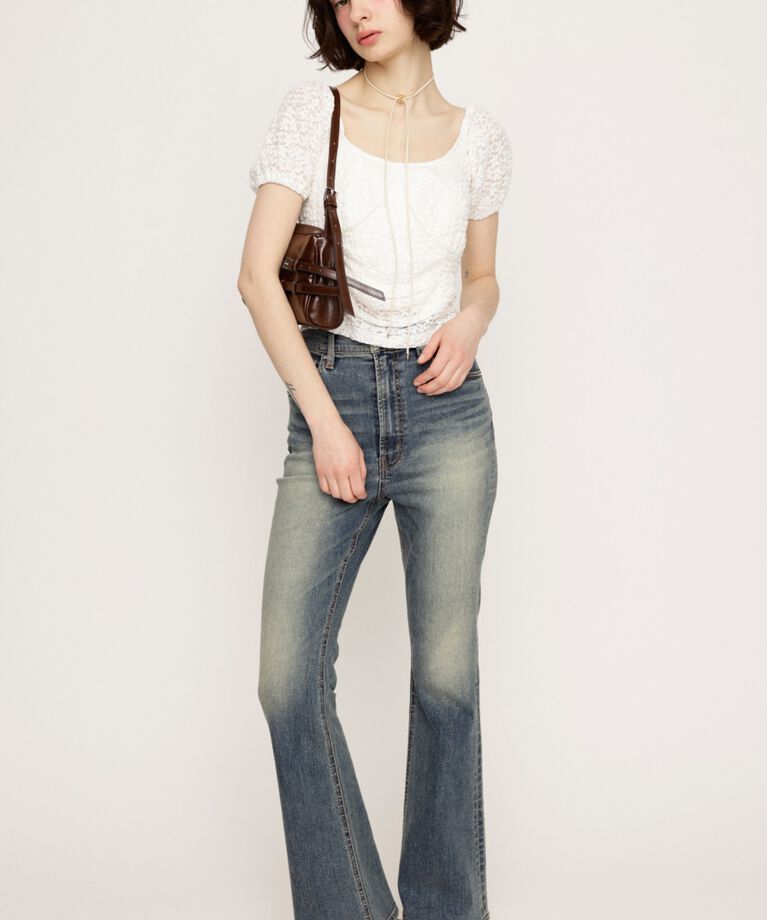 SLY「HW FLARE PT WITH ROICA（R）EF」|デニム|