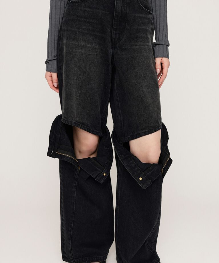 SLY「J／W KNEE DENIM PT-E」|デニム|