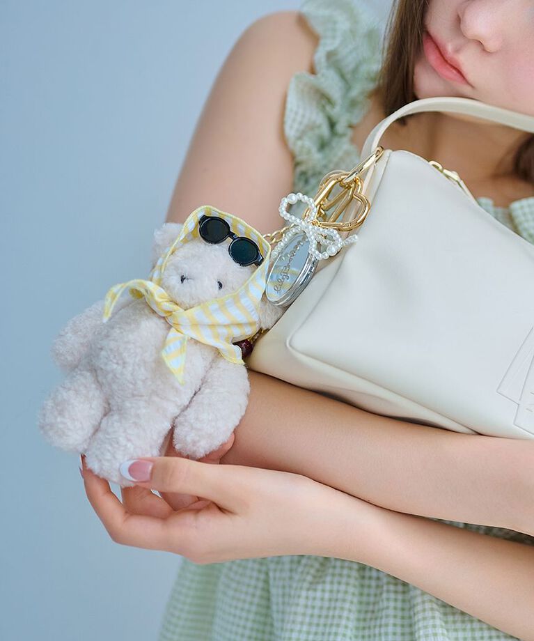 LILY BROWN「Lily Bear スカーフスタイルチャーム」|キーケース|WHT