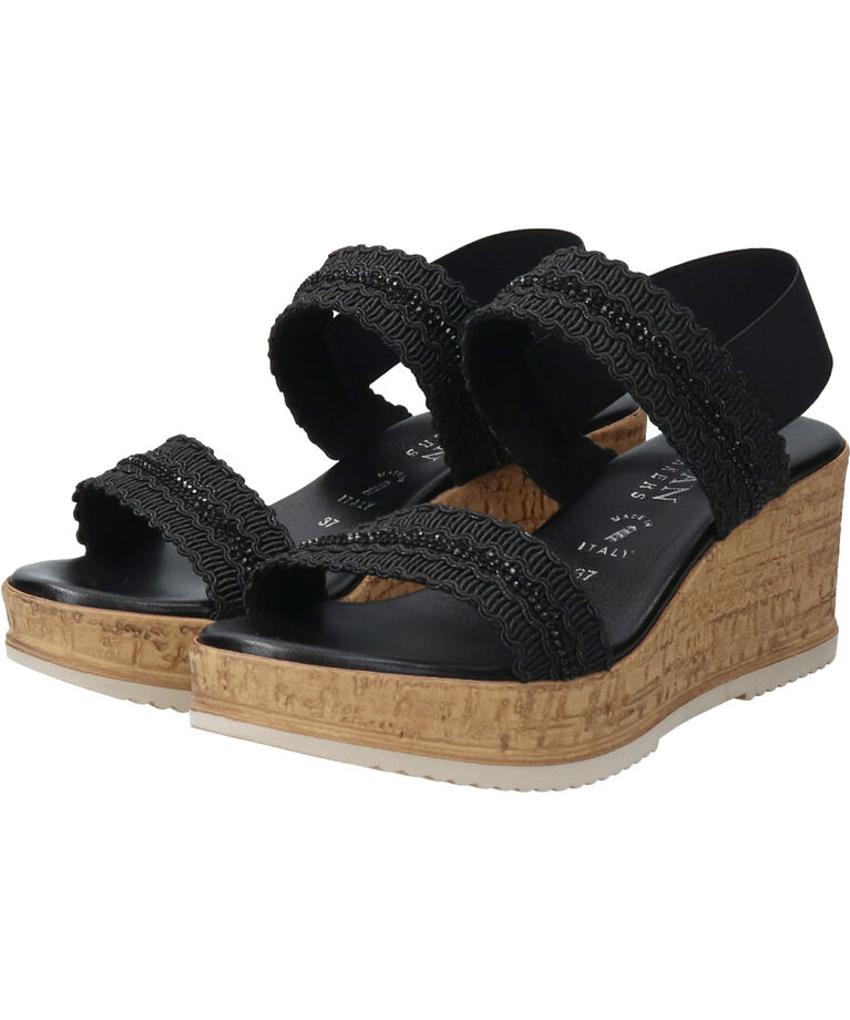 IMPORT SELECT「【ITALIAN SHOEMAKERS】ラインストーンリボン厚底サンダル」|サンダル|BL