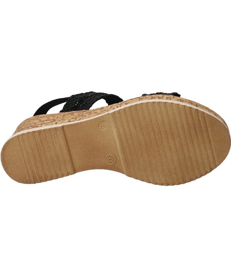 IMPORT SELECT「【ITALIAN SHOEMAKERS】ラインストーンリボン厚底サンダル」|サンダル|