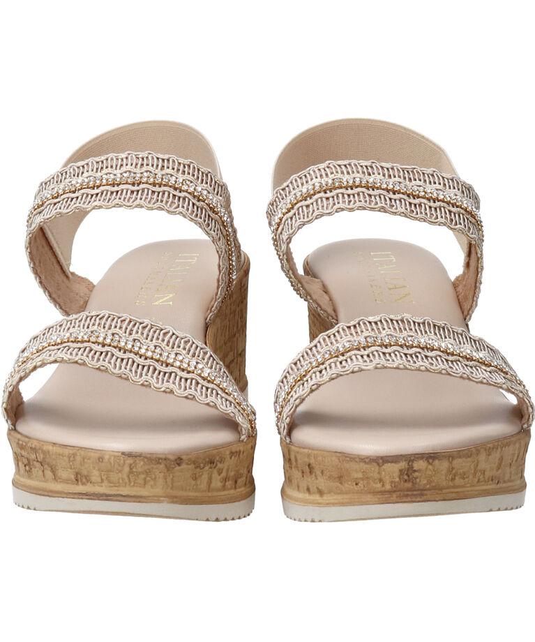 IMPORT SELECT「【ITALIAN SHOEMAKERS】ラインストーンリボン厚底サンダル」|サンダル|