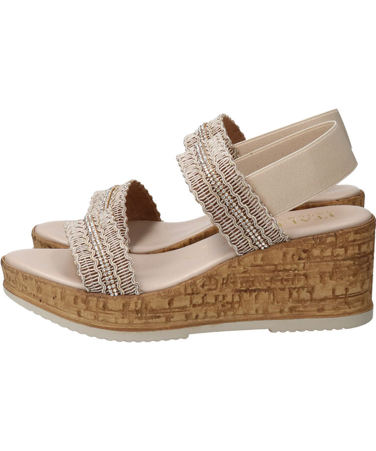 IMPORT SELECT「【ITALIAN SHOEMAKERS】ラインストーンリボン厚底サンダル」|サンダル|