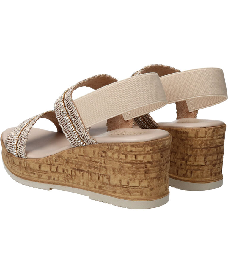 IMPORT SELECT「【ITALIAN SHOEMAKERS】ラインストーンリボン厚底サンダル」|サンダル|