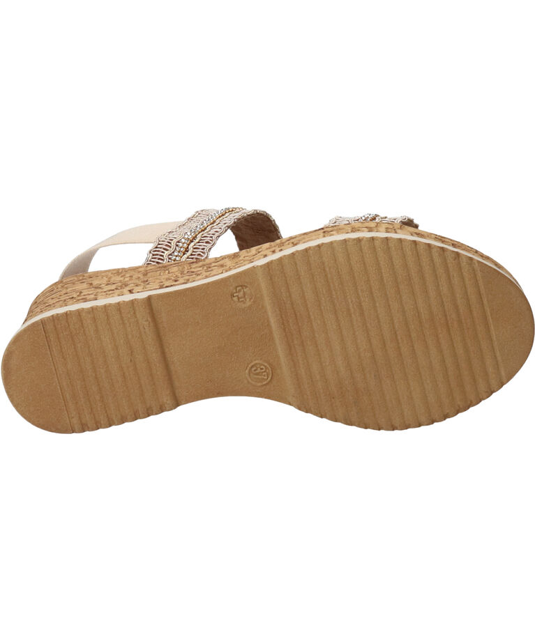 IMPORT SELECT「【ITALIAN SHOEMAKERS】ラインストーンリボン厚底サンダル」|サンダル|