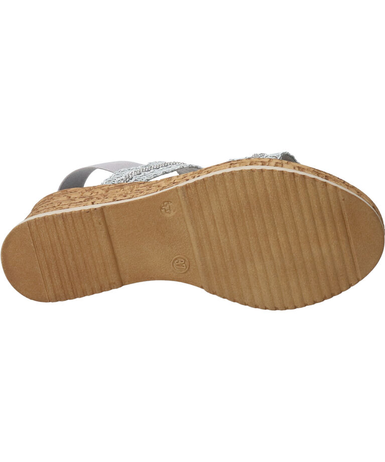 IMPORT SELECT「【ITALIAN SHOEMAKERS】ラインストーンリボン厚底サンダル」|サンダル|