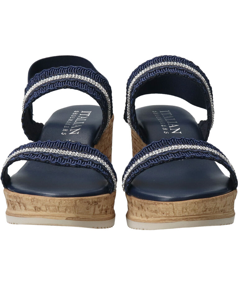 IMPORT SELECT「【ITALIAN SHOEMAKERS】ラインストーンリボン厚底サンダル」|サンダル|