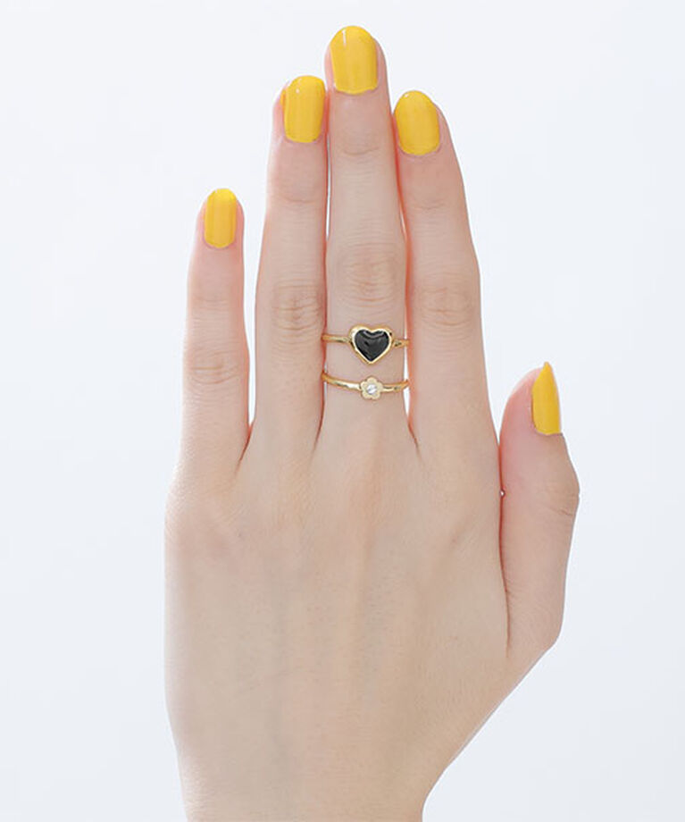 MARY QUANT「カラーエポハート リング」|リング|ブラック