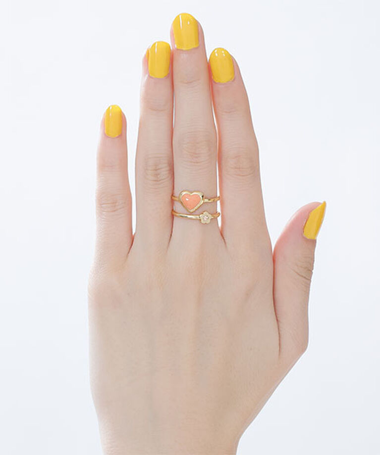 MARY QUANT「カラーエポハート リング」|リング|サーモンピンク