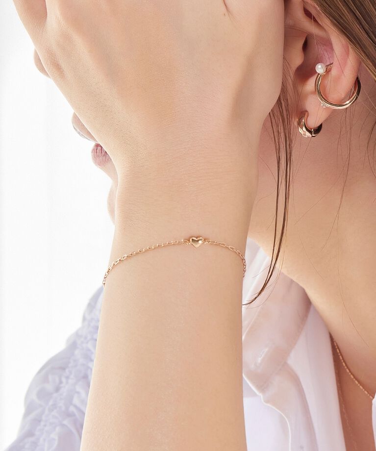 Phoebe「【金属アレルギー対応】スウィートハートスライドブレスレット　シャンパンゴールド」|ブレスレット・バングル|シャンパンゴールド