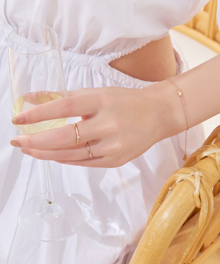 Phoebe「【金属アレルギー対応】スウィートハートスライドブレスレット　シャンパンゴールド」|ブレスレット・バングル|