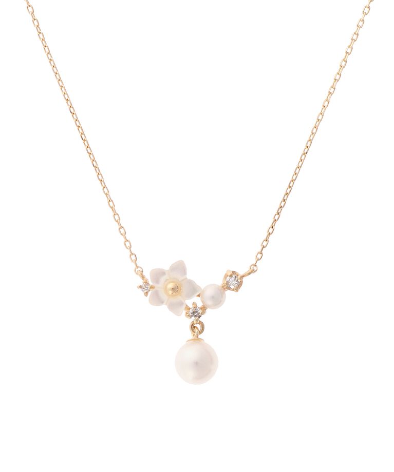 Samantha Tiara「K10 YG フラワーパールネックレス」|ネックレス|K10 YG