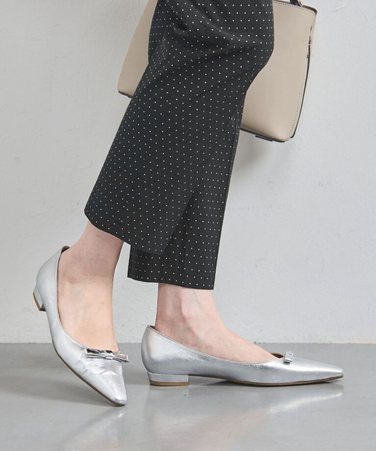 UNITED ARROWS「ポインテッド リボン パンプス」|パンプス|SILVER