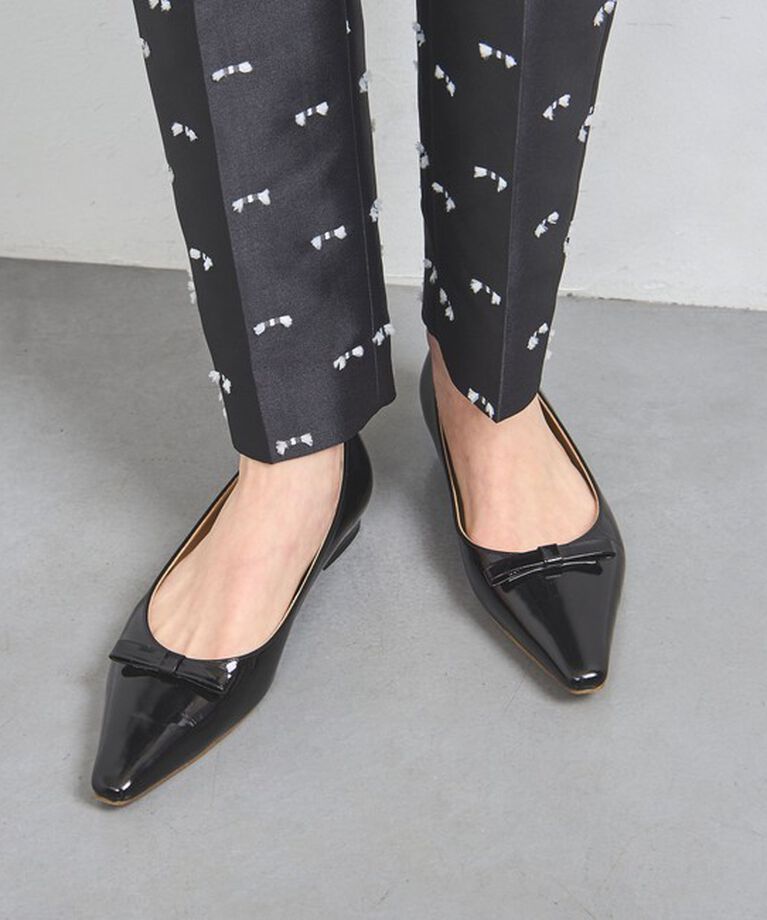 UNITED ARROWS「ポインテッド リボン パンプス」|パンプス|BLACK