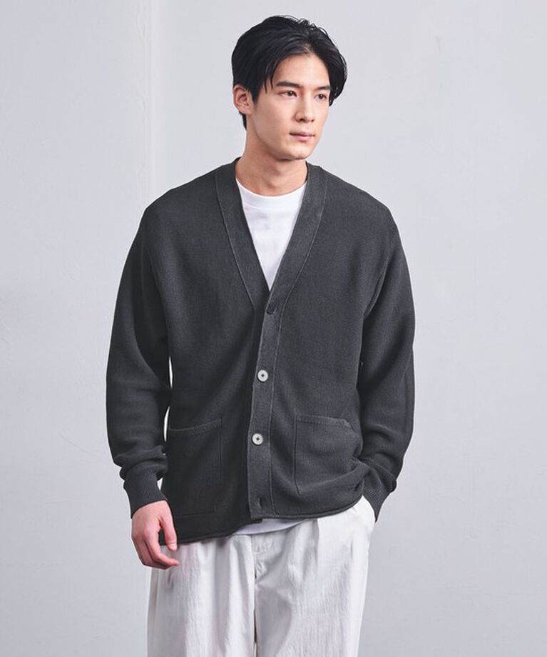 UNITED ARROWS「ペーパーヤーン Vネック カーディガン」|カーディガン|DK.GRAY