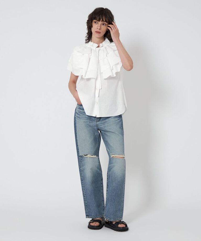 ASTRAET「＜ASTRAET＞フリルカラー ノースリーブブラウス」|シャツ・ブラウス|