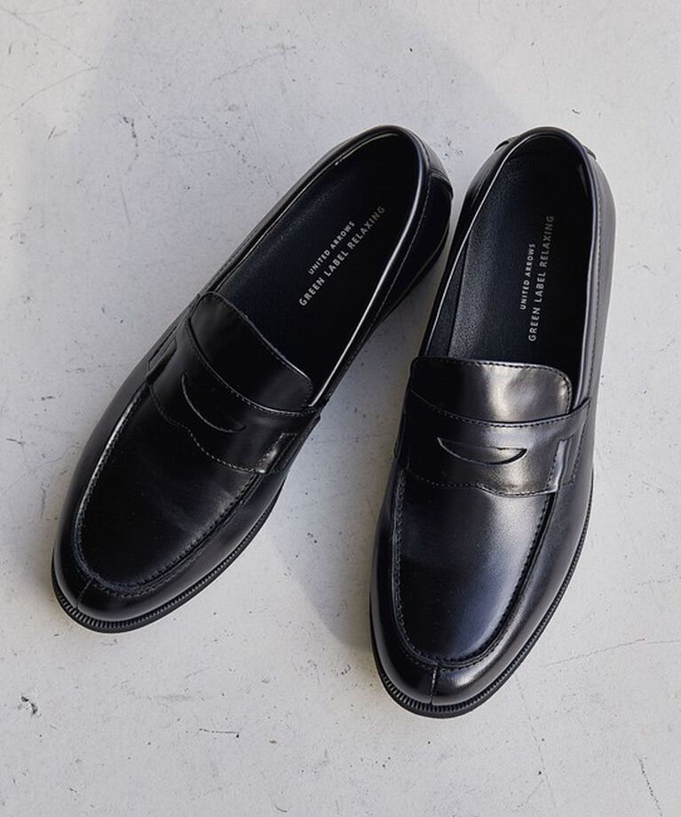 UNITED ARROWS green label relaxing「GLR レザー ローファー V3」|ローファー|BLACK