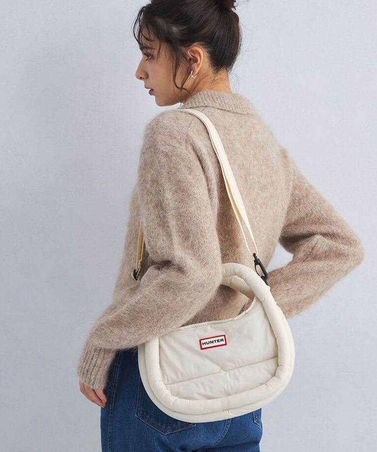 UNITED ARROWS green label relaxing「＜HUNTER＞フレイムド パファー ミディ ホーボー バッグ」|ショルダー・メッセンジャー|OFF WHITE