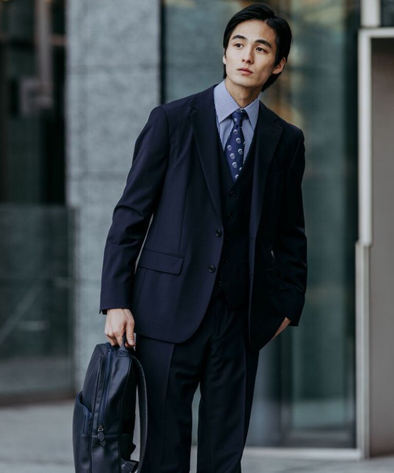 UNITED ARROWS green label relaxing「A+ TWPU トロピカル無地 スリム スラックス -ストレッチ・防シワ・ウエストアジャスター-」|スーツ|