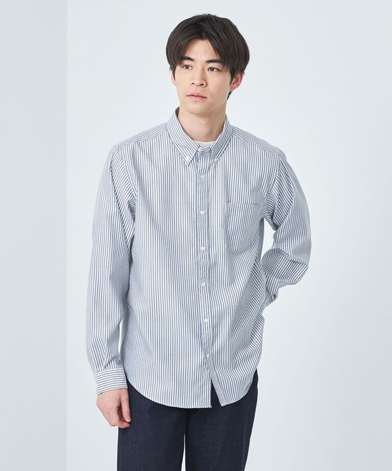 UNITED ARROWS green label relaxing「オックスフォード ボタンダウン シャツ -防シワ-」|シャツ・ブラウス|NAVY