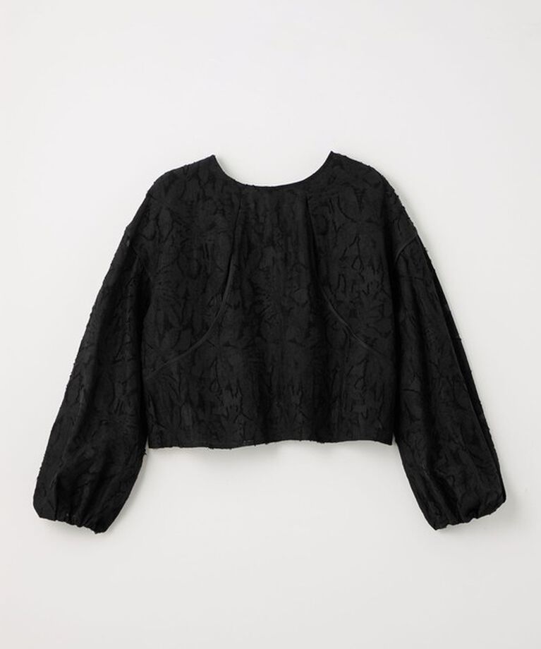 EMMEL REFINES「＜EMMEL REFINES＞EM カットジャカード パイピング 2WAY ブラウス」|シャツ・ブラウス|BLACK