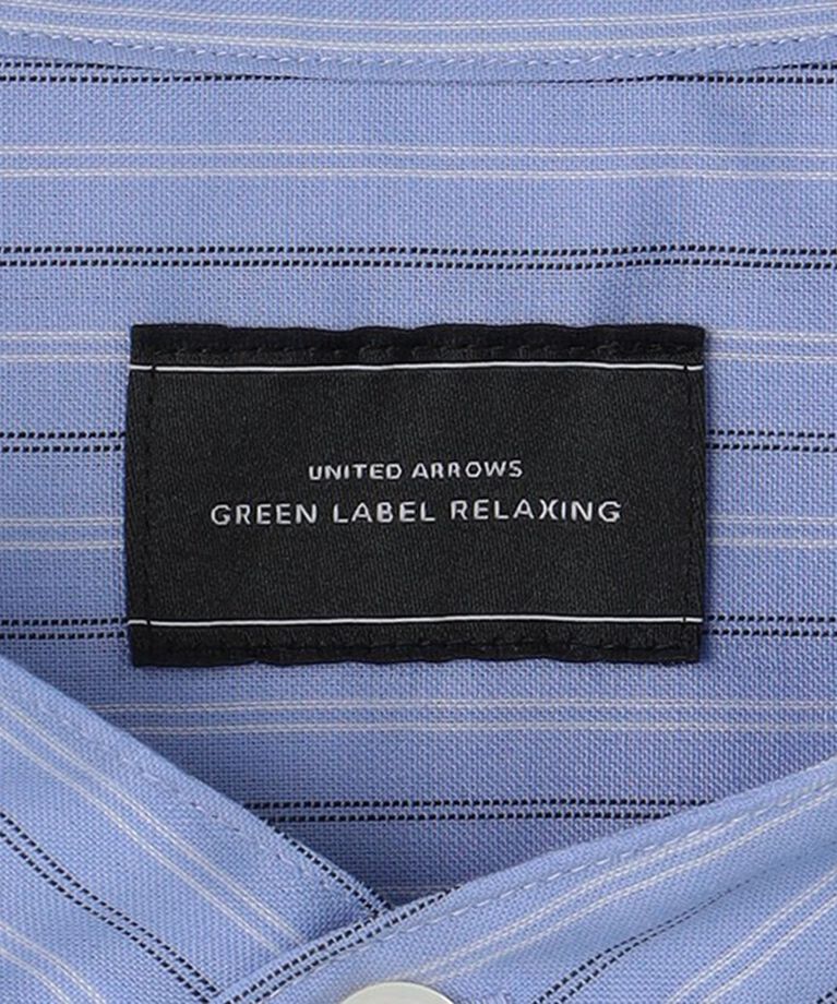 UNITED ARROWS green label relaxing「ウォッシャブルトロ ストライプ ジャストルーズ バンドカラー シャツ -ストレッチ・防シワ-」|シャツ・ブラウス|
