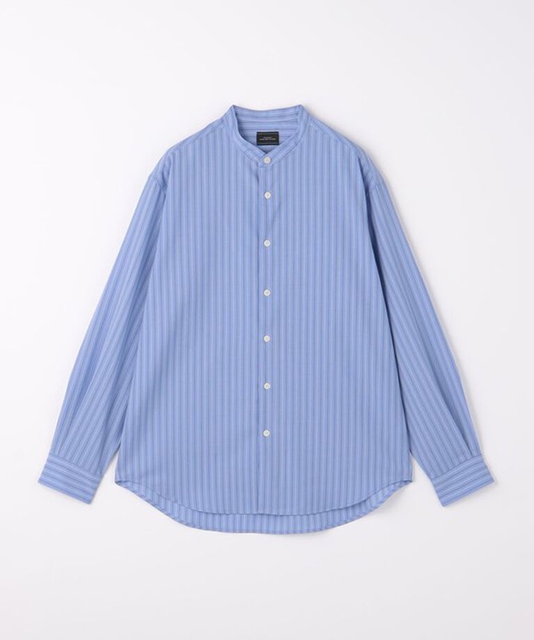 UNITED ARROWS green label relaxing「ウォッシャブルトロ ストライプ ジャストルーズ バンドカラー シャツ -ストレッチ・防シワ-」|シャツ・ブラウス|