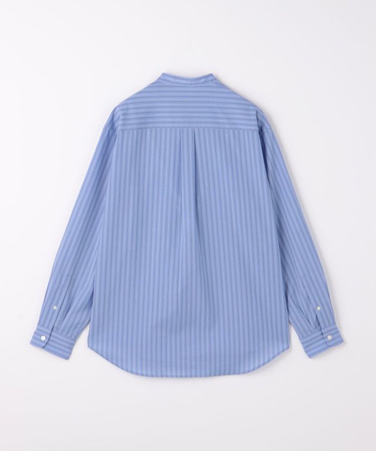 UNITED ARROWS green label relaxing「ウォッシャブルトロ ストライプ ジャストルーズ バンドカラー シャツ -ストレッチ・防シワ-」|シャツ・ブラウス|
