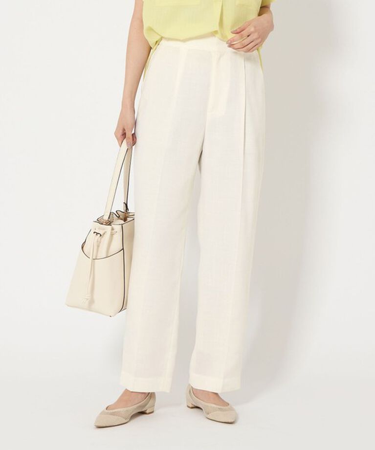 UNITED ARROWS green label relaxing「［size TALLあり］Softリネンライク パンツ -マシンウォッシャブル・吸水速乾-」|スラックス|WHITE