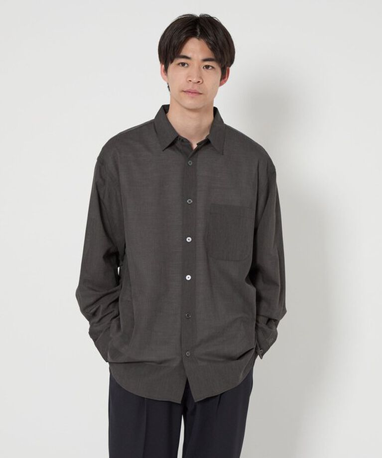UNITED ARROWS green label relaxing「BREEZY SLIP-ON レギュラーカラーシャツ -通気性-」|シャツ・ブラウス|DK.GRAY