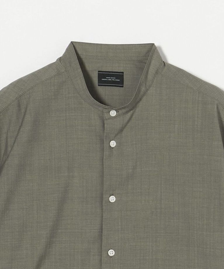 UNITED ARROWS green label relaxing「ウォッシャブルトロ バンドカラー 半袖 プルオーバー  -ストレッチ-」|シャツ・ブラウス|