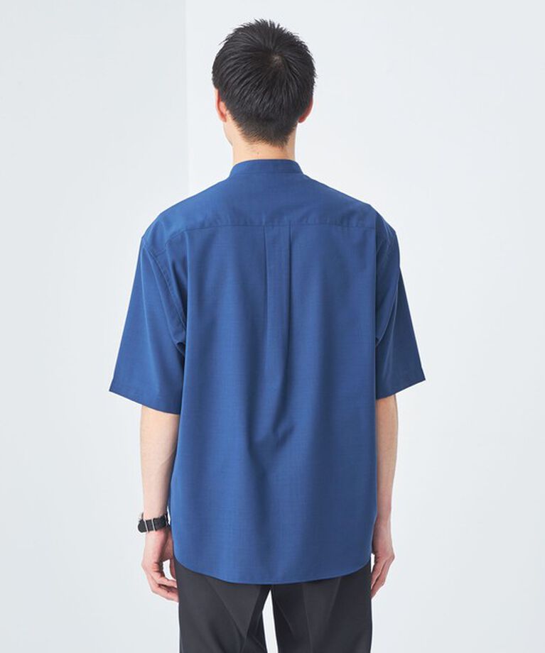 UNITED ARROWS green label relaxing「ウォッシャブルトロ バンドカラー 半袖 プルオーバー  -ストレッチ-」|シャツ・ブラウス|