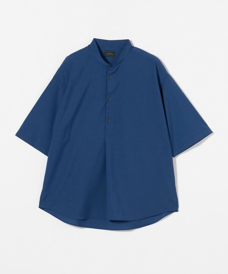 UNITED ARROWS green label relaxing「ウォッシャブルトロ バンドカラー 半袖 プルオーバー  -ストレッチ-」|シャツ・ブラウス|