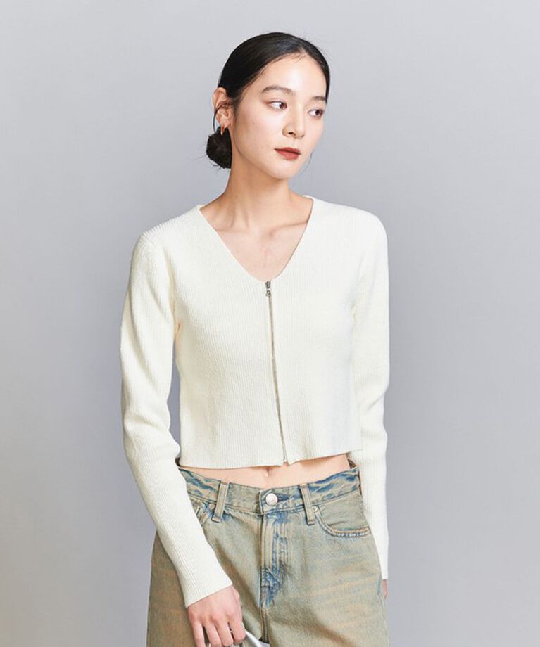 BEAUTY&YOUTH UNITED ARROWS「リブジップ Vネック カーディガン -ウォッシャブル-」|カーディガン|