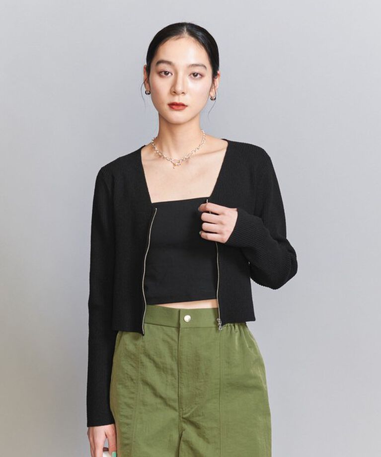 BEAUTY&YOUTH UNITED ARROWS「リブジップ Vネック カーディガン -ウォッシャブル-」|カーディガン|