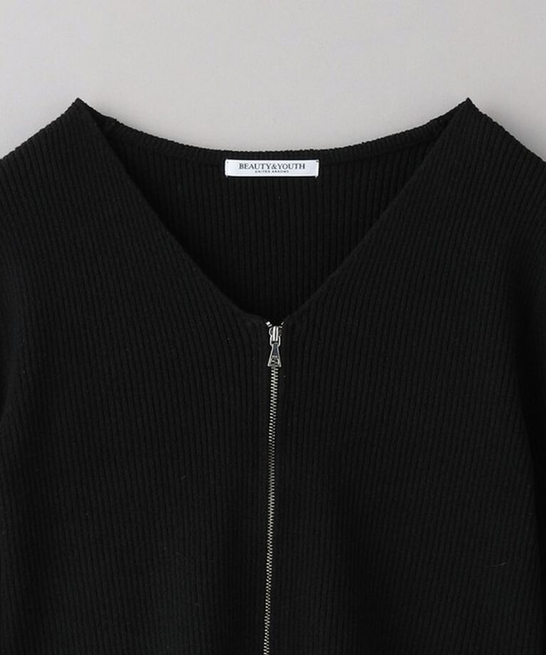 BEAUTY&YOUTH UNITED ARROWS「リブジップ Vネック カーディガン -ウォッシャブル-」|カーディガン|