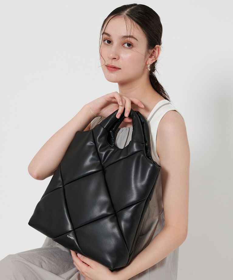 BEAUTY&YOUTH UNITED ARROWS「＜YAHKI＞レザーライク キルティング トートバッグ」|トートバッグ|BLACK