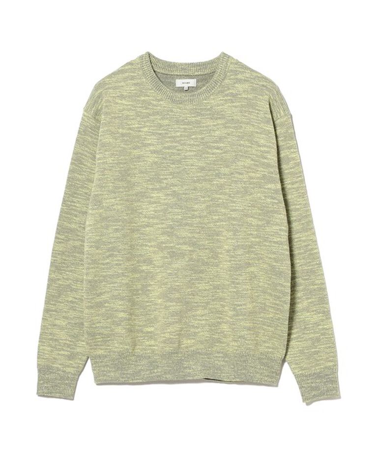 BEAMS「9ゲージ カラースラブ クルーネックニット」|ニット・セーター|YELLOW