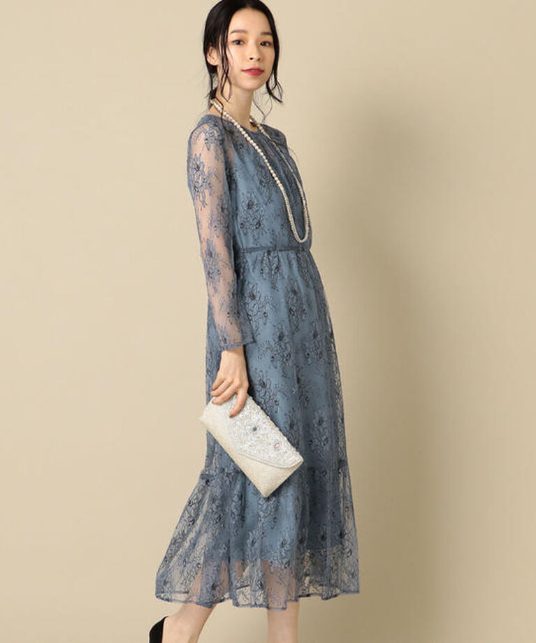 SHIPS for women「little black:レースフレアワンピース（パーティー用）◇」|ワンピース|