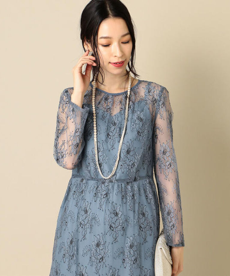SHIPS for women「little black:レースフレアワンピース（パーティー用）◇」|ワンピース|