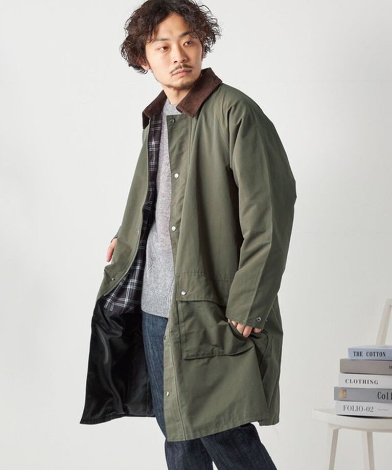 SHIPS any「【SHIPS any 別注】Bollington: フィールド ロングコート」|ステンカラーコート|オリーブ