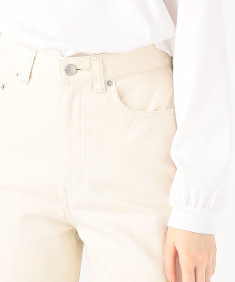 MACPHEE「コットンホワイトデニム セミワイドパンツ」|デニム|