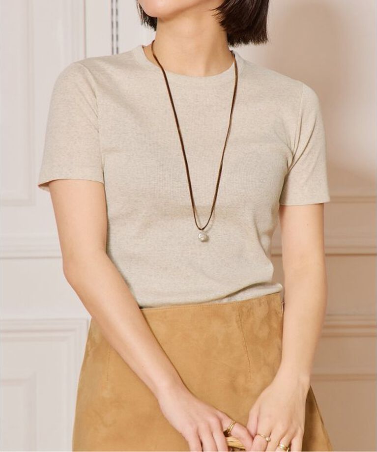 IENA LA BOUCLE「IENA LA BOUCLE ライトリブハーフスリーブプルオーバー」|Tシャツ・カットソー|