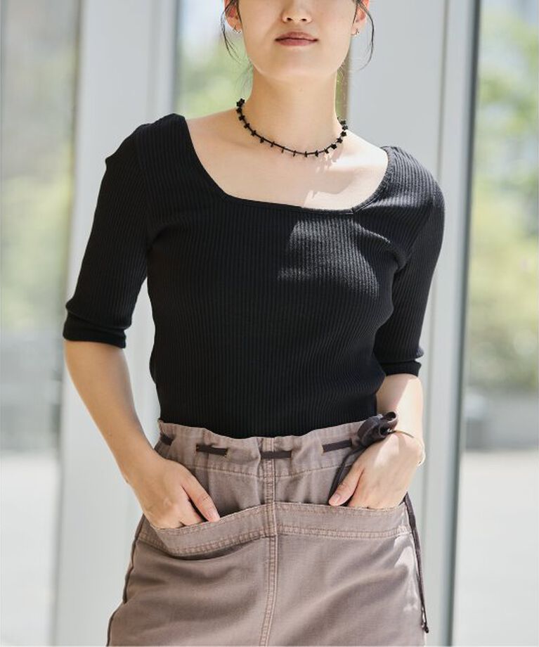IENA LA BOUCLE「IENA LA BOUCLE リブスクエアネックカットソー」|Tシャツ・カットソー|