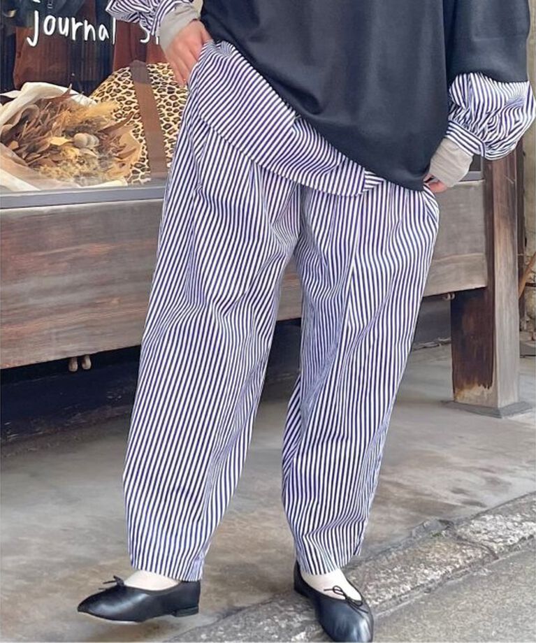 journal standard luxe「タイプクロス タックパンツ」|その他|ネイビー B