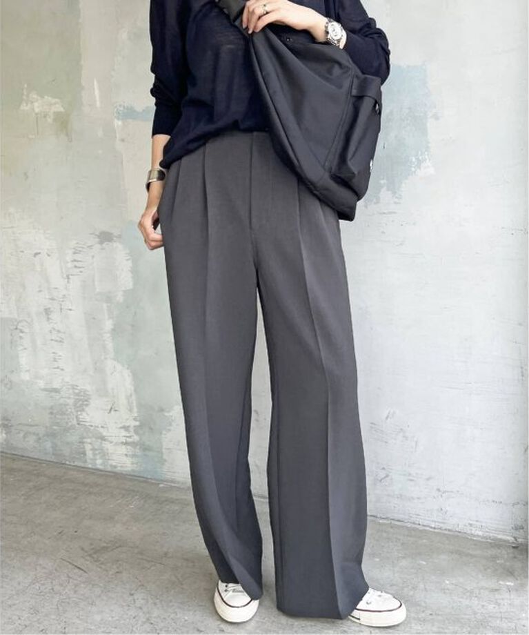 Spick and Span「≪追加≫ダブルクロスツータックパンツ」|スラックス|