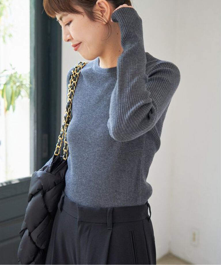 Spick and Span「ウォッシャブル クルーネックリブニット」|ニット・セーター|