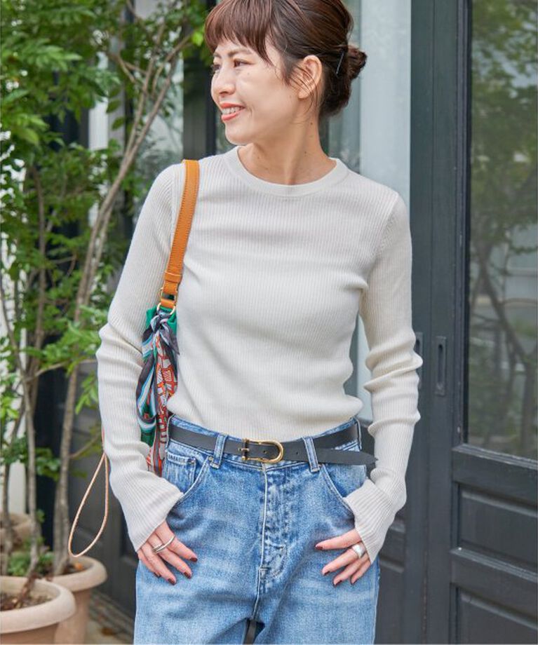 Spick and Span「ウォッシャブル クルーネックリブニット」|ニット・セーター|