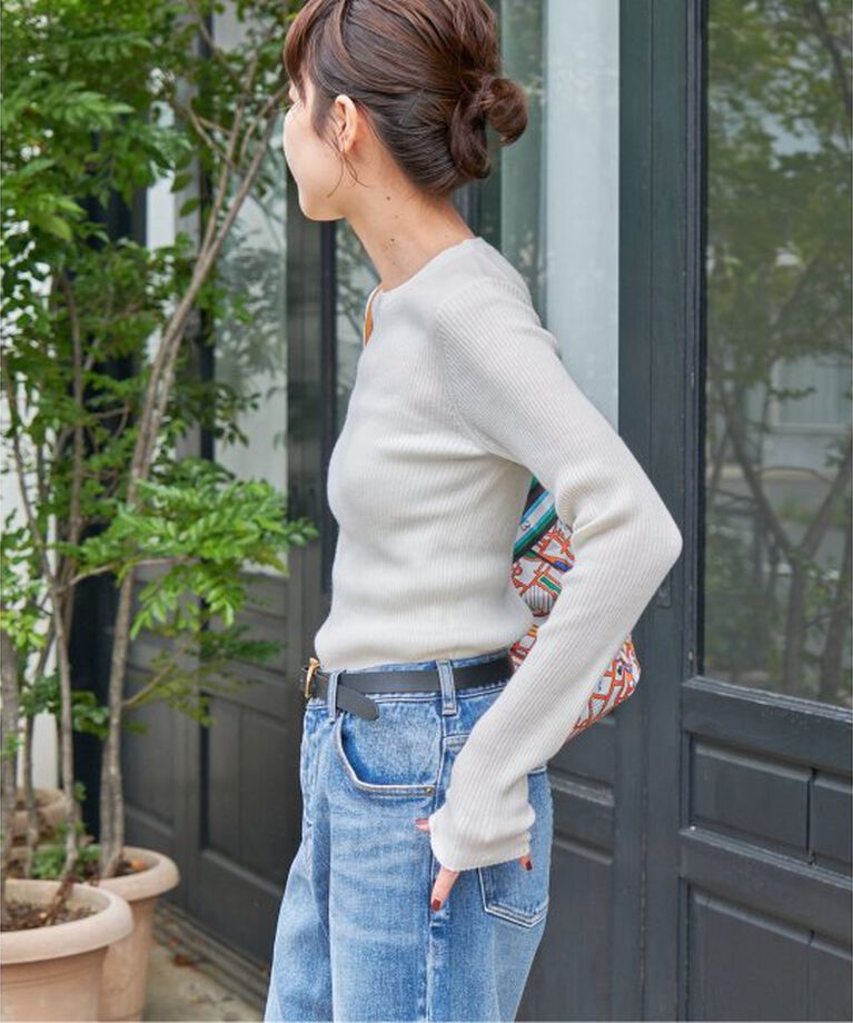 Spick and Span「ウォッシャブル クルーネックリブニット」|ニット・セーター|