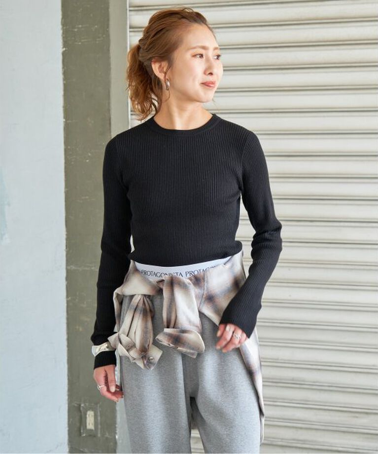 Spick and Span「ウォッシャブル クルーネックリブニット」|ニット・セーター|